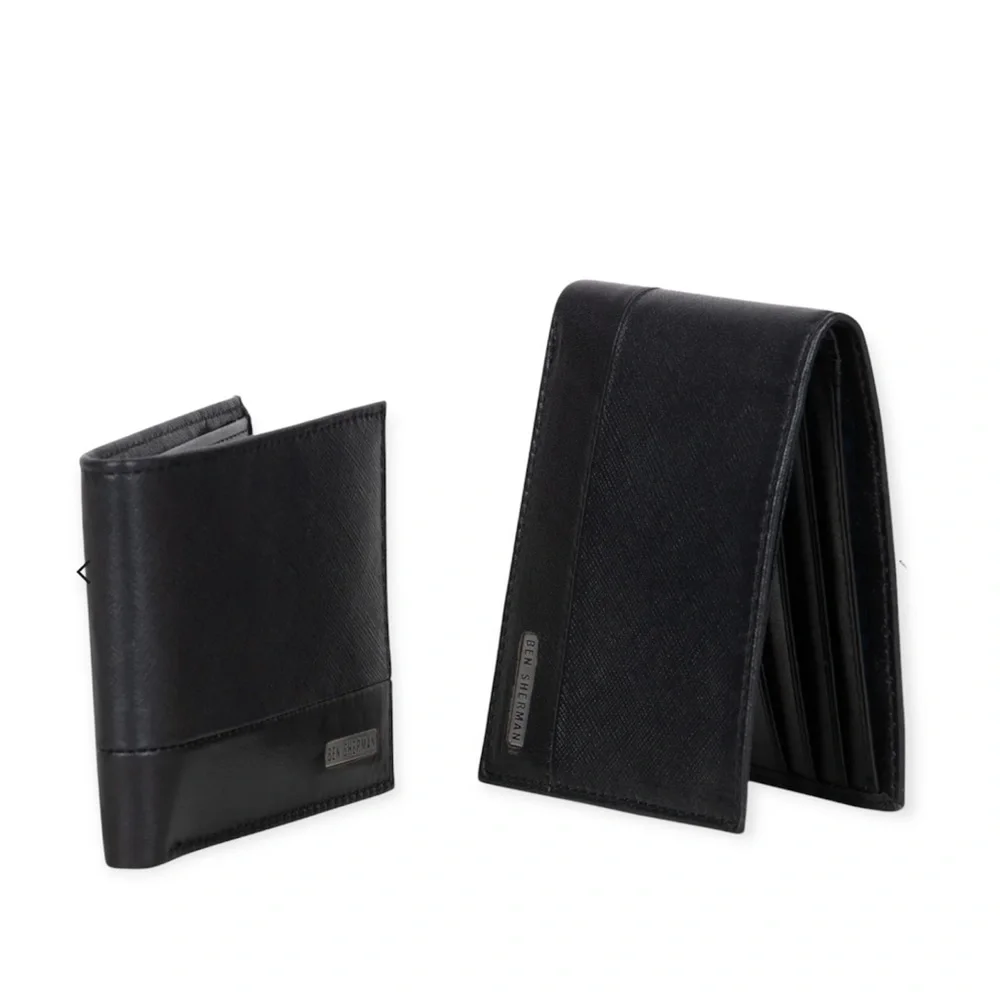 Ben Sherman Manchester Collection Slim BiFold Wallet in Black